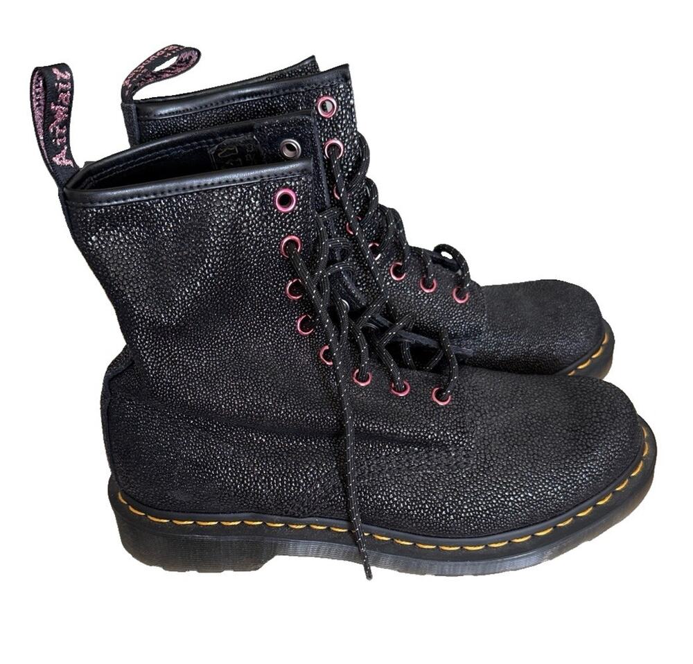 Dr DOC Martens Black Bejeweled Sparkle # 27655 Soft Leather Boots Women's Size 9
